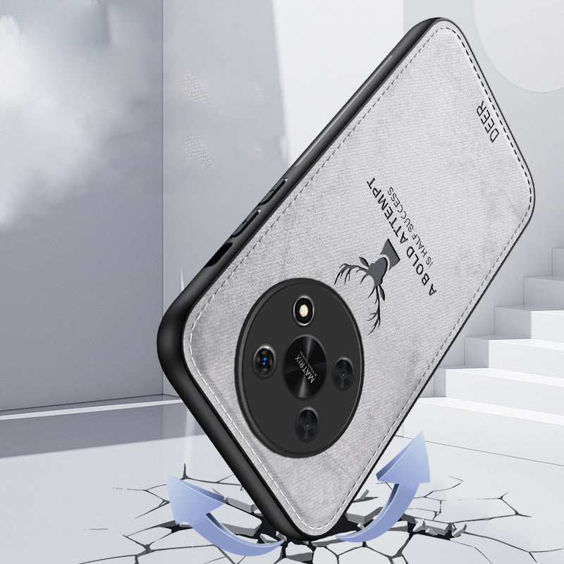 For Honor X30 5G Cases Wholesale Phone Supplies Cloth Texture Leather+PC+TPU Hybrid Phone Cover - Grey