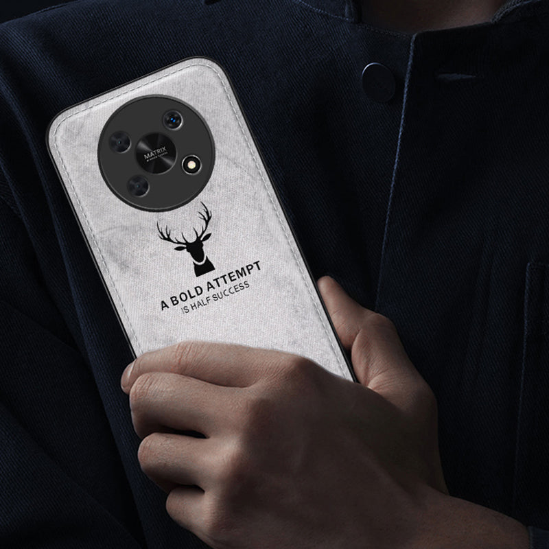 For Honor X30 5G Cases Wholesale Phone Supplies Cloth Texture Leather+PC+TPU Hybrid Phone Cover - Grey