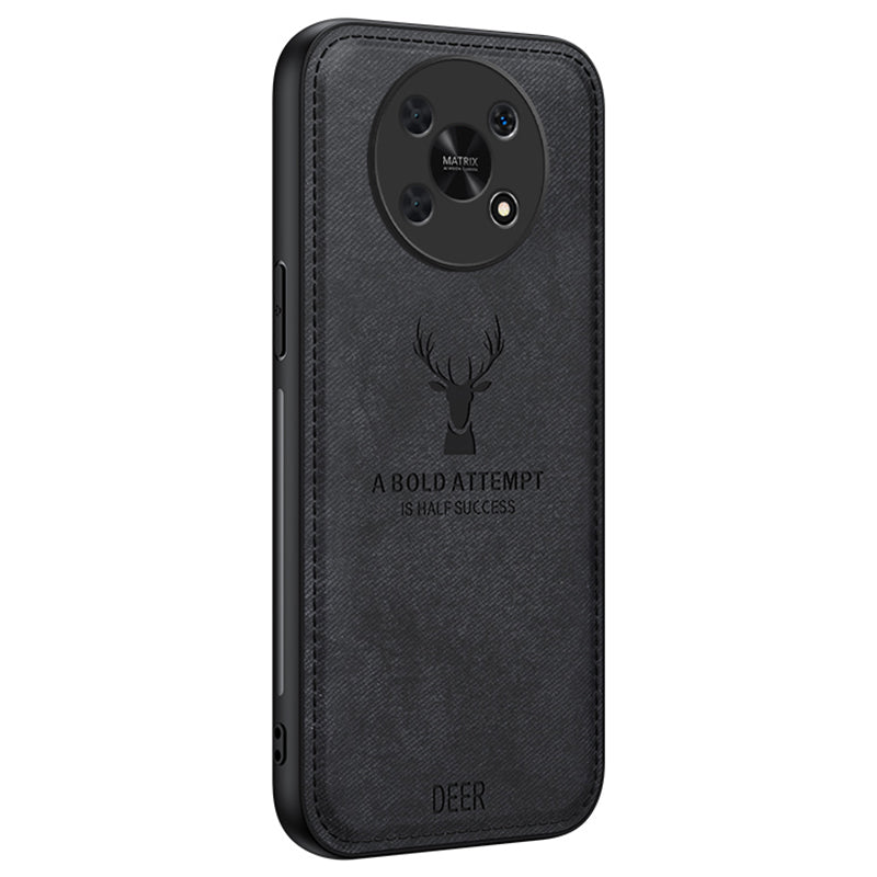 For Honor X30 5G Cases Wholesale Phone Supplies Cloth Texture Leather+PC+TPU Hybrid Phone Cover - Black