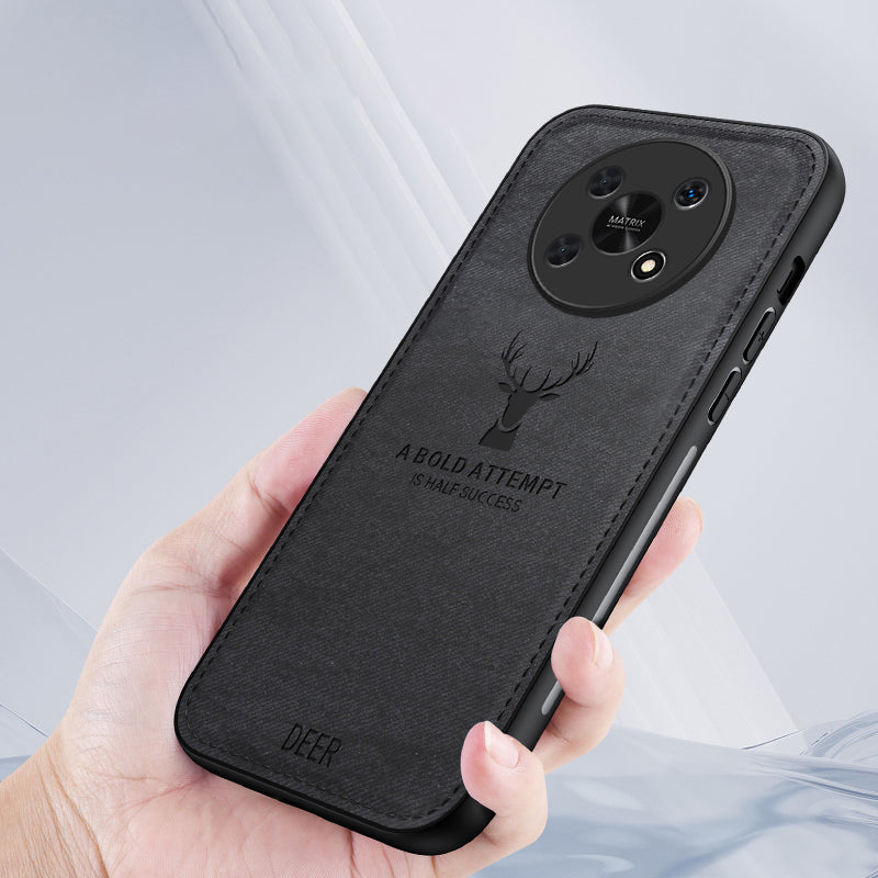 For Honor X30 5G Cases Wholesale Phone Supplies Cloth Texture Leather+PC+TPU Hybrid Phone Cover - Black