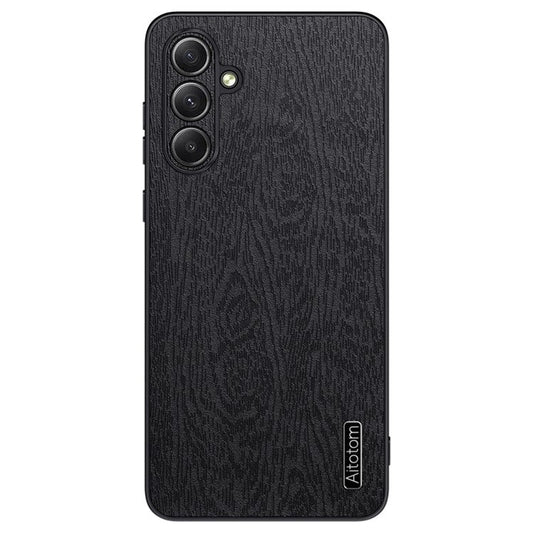 Wholesale Phone Cases for Samsung Galaxy M55 5G / C55 5G / F55 5G Wood Texture PU Leather+PC+TPU Phone Cover - Black