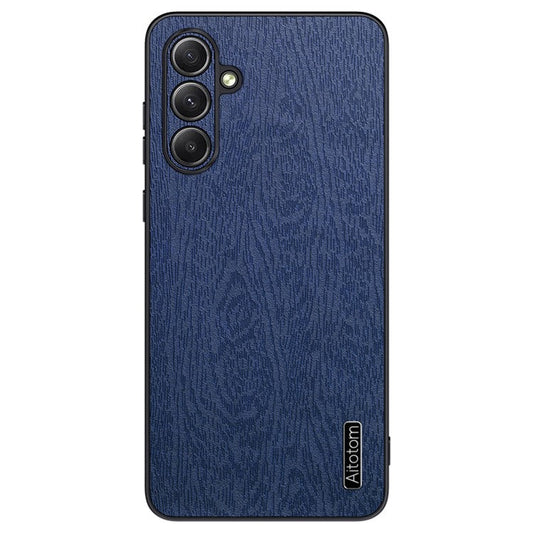 Wholesale Phone Cases for Samsung Galaxy M55 5G / C55 5G / F55 5G Wood Texture PU Leather+PC+TPU Phone Cover - Blue