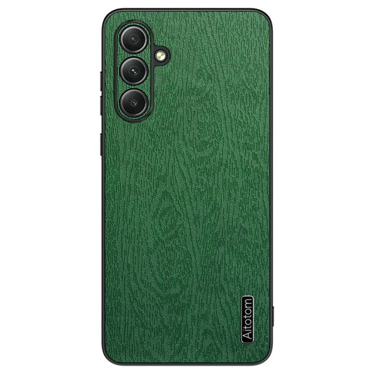 Wholesale Phone Cases for Samsung Galaxy M55 5G / C55 5G / F55 5G Wood Texture PU Leather+PC+TPU Phone Cover - Green