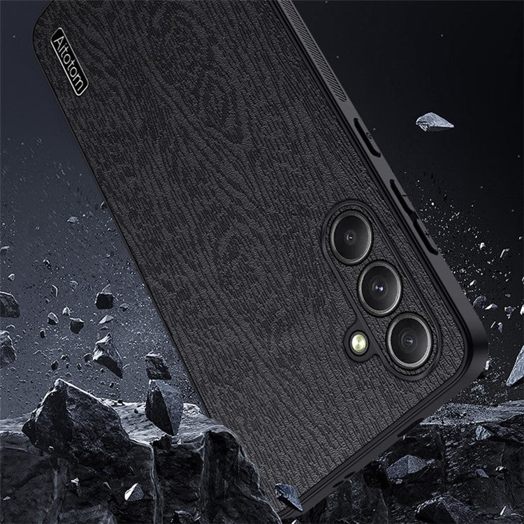 Wholesale Phone Cases for Samsung Galaxy M55 5G / C55 5G / F55 5G Wood Texture PU Leather+PC+TPU Phone Cover - Green