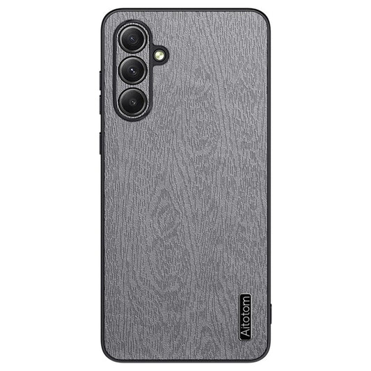 Wholesale Phone Cases for Samsung Galaxy M55 5G / C55 5G / F55 5G Wood Texture PU Leather+PC+TPU Phone Cover - Grey