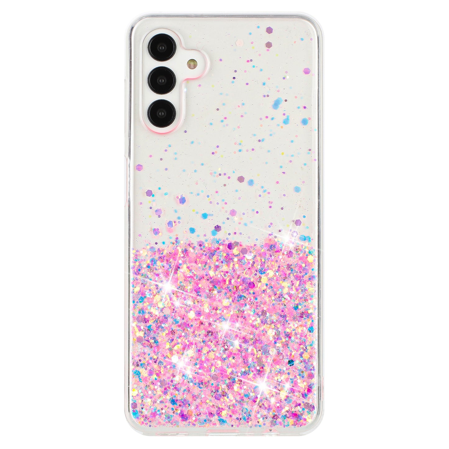 For Samsung Galaxy S24+ Case Luminous Sequins Anti-fall TPU Mobile Phone Cover - Pink