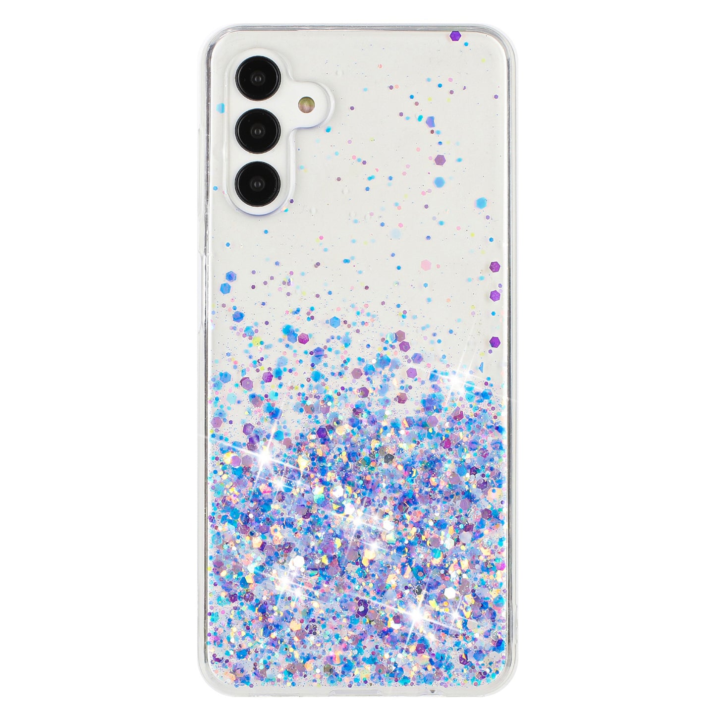 For Samsung Galaxy S24+ Case Luminous Sequins Anti-fall TPU Mobile Phone Cover - Purple