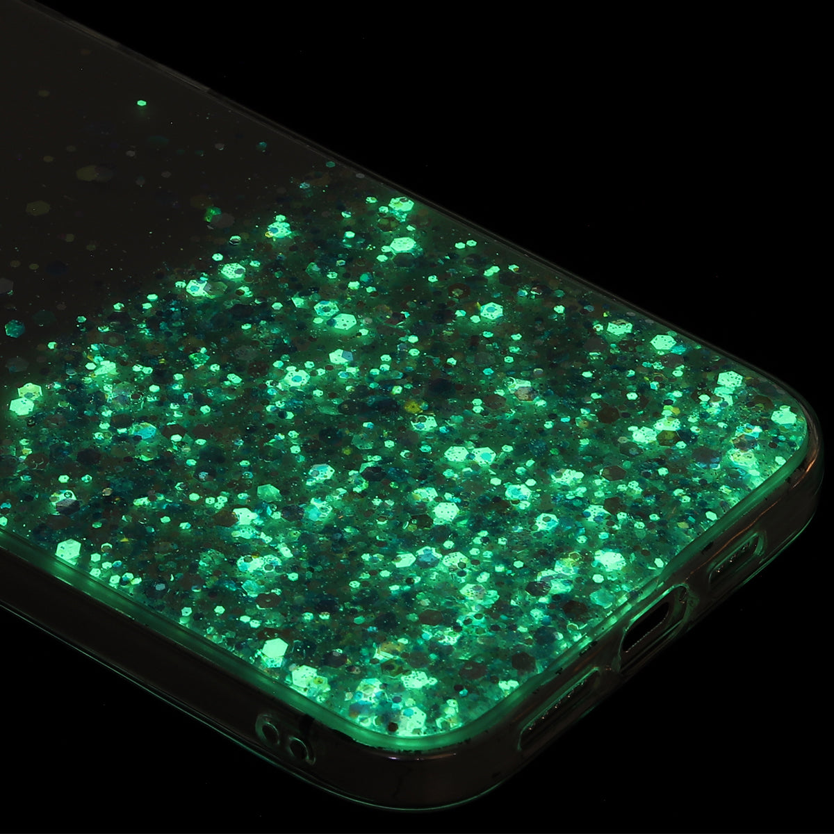 For Samsung Galaxy S24 Case Sparkle Sequins Luminous Epoxy TPU Phone Cover - Purple