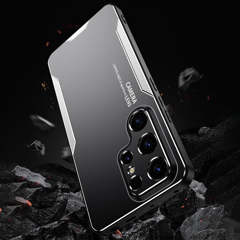 For Samsung Galaxy S23 Ultra Case Military Aluminum Alloy Cover Wholesale Cell Phone Accessories - Silver