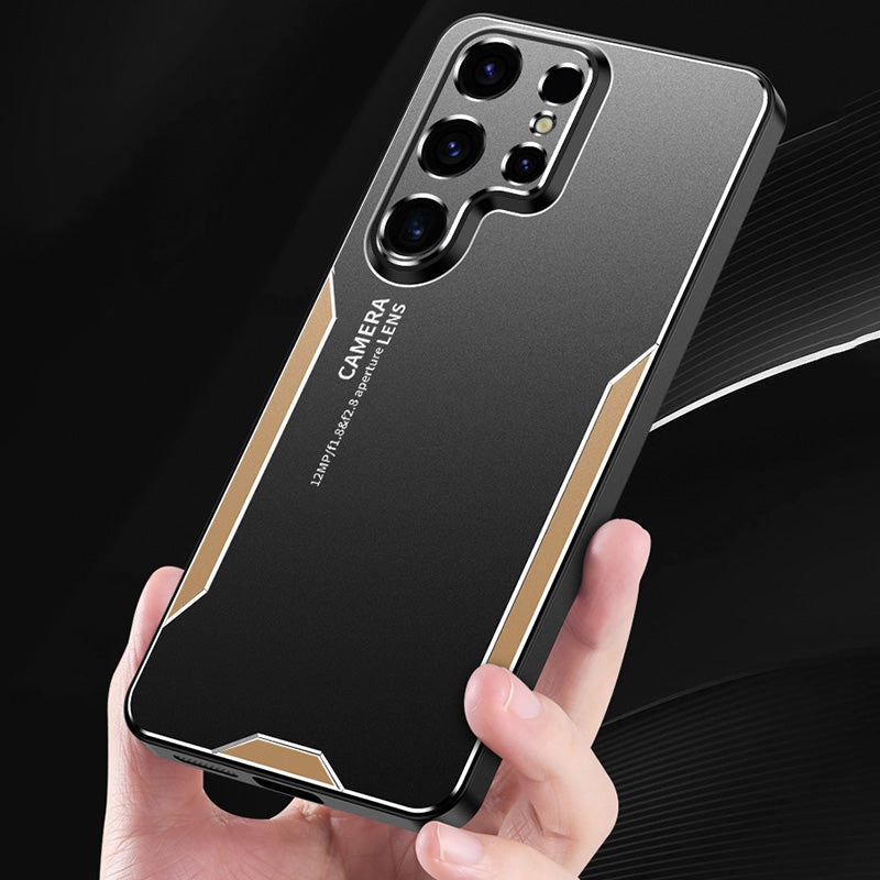 For Samsung Galaxy S23 Ultra Case Military Aluminum Alloy Cover Wholesale Cell Phone Accessories - Gold