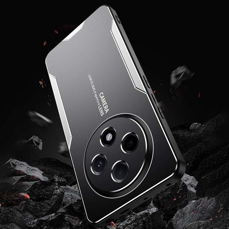 For Oppo A3 Pro 5G Case Military Aluminum Alloy Sturdy Protective Phone Cover - Silver