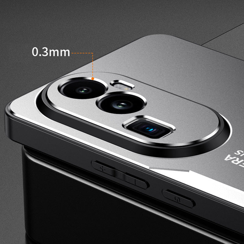 For Oppo Reno10 Pro+ 5G Case Aluminum Alloy Matte Back Phone Cover - Blue