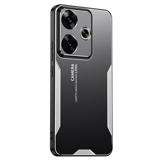 For Xiaomi Redmi Turbo 3 5G Case Aluminum Alloy+PC+TPU Shock Absorption Phone Cover - Silver