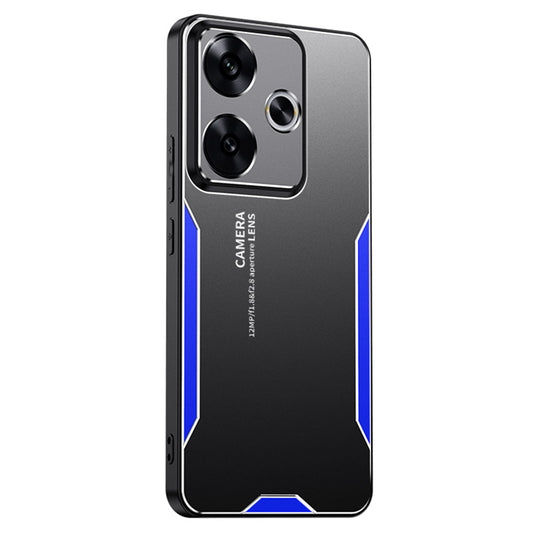 For Xiaomi Redmi Turbo 3 5G Case Aluminum Alloy+PC+TPU Shock Absorption Phone Cover - Blue