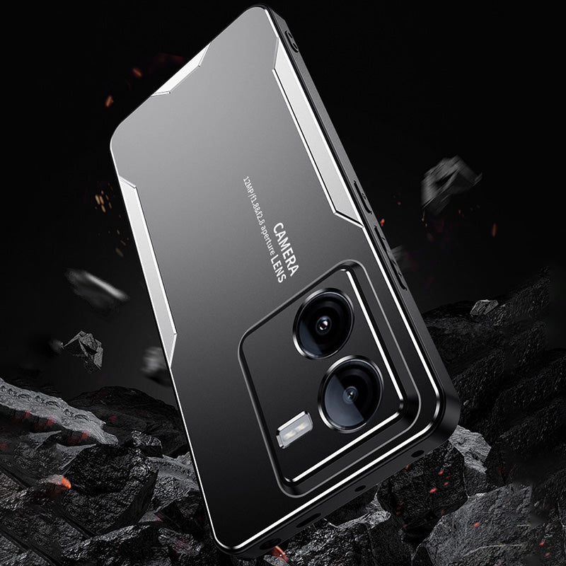 For vivo iQOO Z8x 5G Case Aluminum Alloy+PC+TPU Slim Matte Phone Cover - Silver