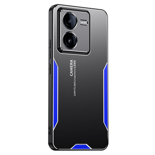 For vivo iQOO Z8x 5G Case Aluminum Alloy+PC+TPU Slim Matte Phone Cover - Blue