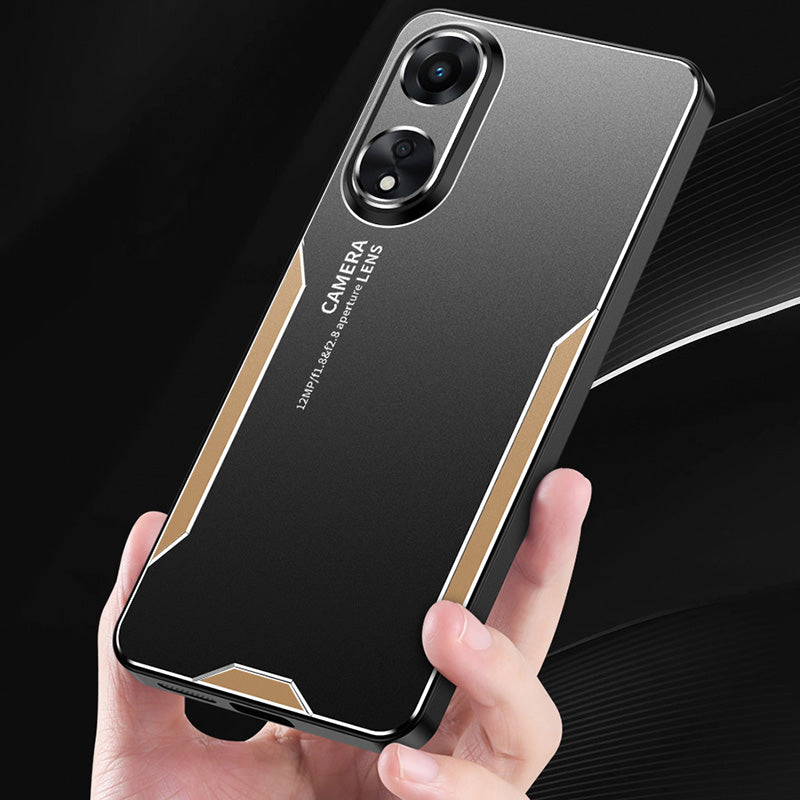 For Oppo A1 Pro 5G Case Aluminum Alloy+PC+TPU Drop Resistant Matte Phone Cover - Red