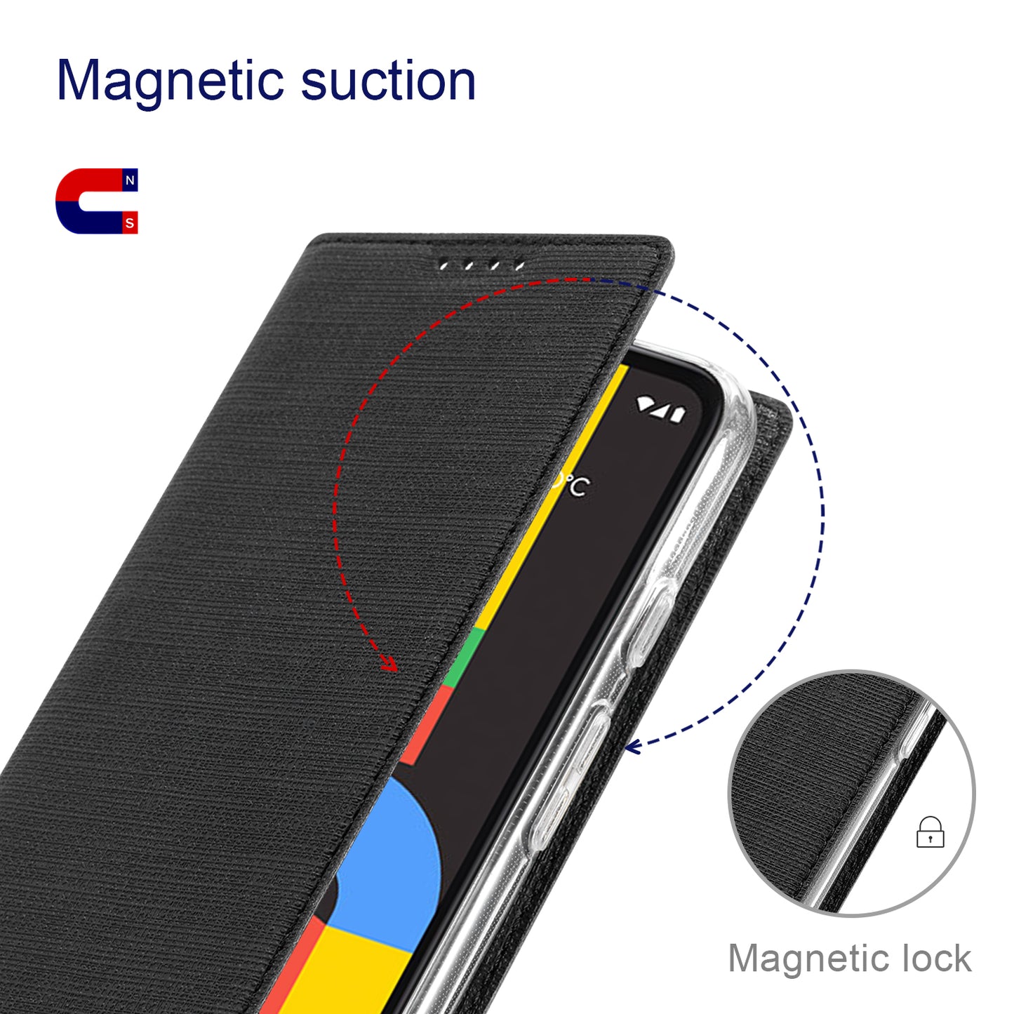 VILI DMX Series For Google Pixel 8a Phone Case Card Holder Leather Cover Mobile Accessories Wholesale - Black