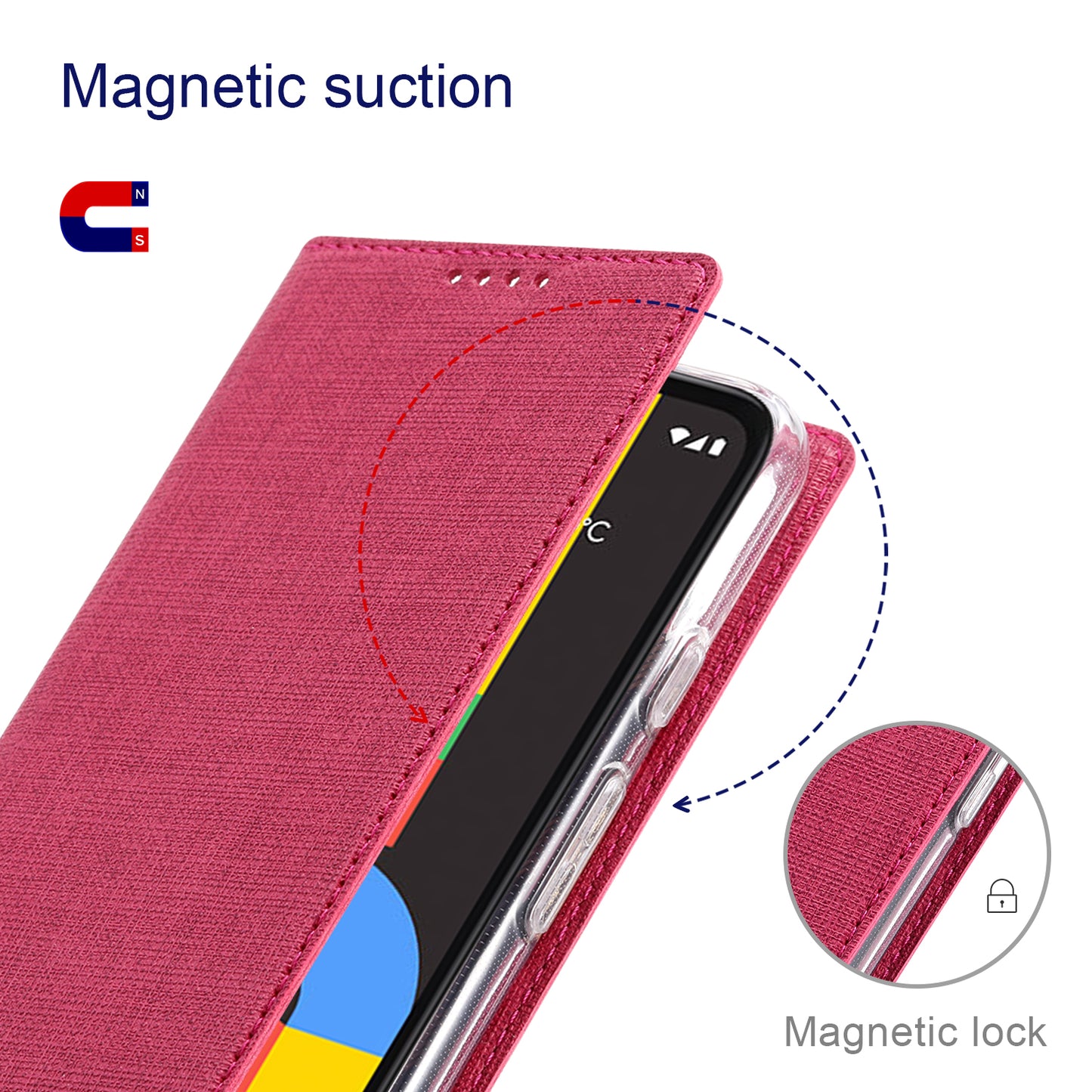 VILI DMX Series For Google Pixel 8a Phone Case Card Holder Leather Cover Mobile Accessories Wholesale - Rose