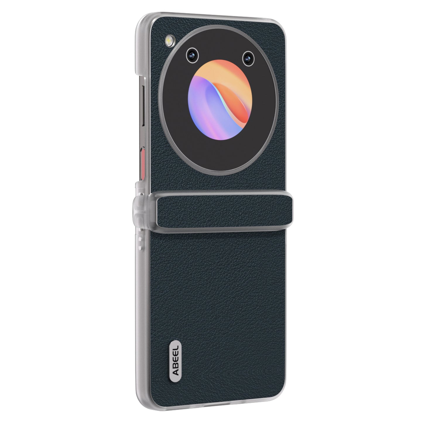 ABEEL For ZTE nubia Flip 5G Phone Case Genuine Cow Leather Coated PC Cover Matte Clear Edge - Dark Green