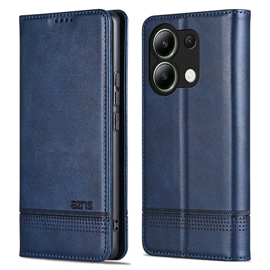 AZNS For Xiaomi Redmi Note 13 4G Wallet Case Leather Phone Cover Wholesale Supplier - Blue