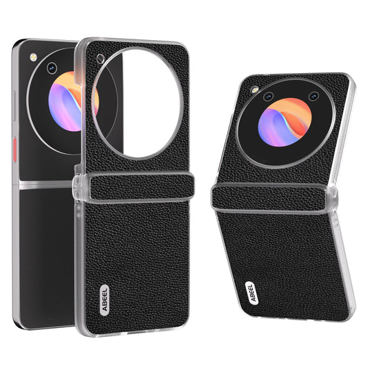 ABEEL For ZTE nubia Flip 5G / Libero Flip Case Matte Edge Cowhide Leather+PC Phone Cover - Black