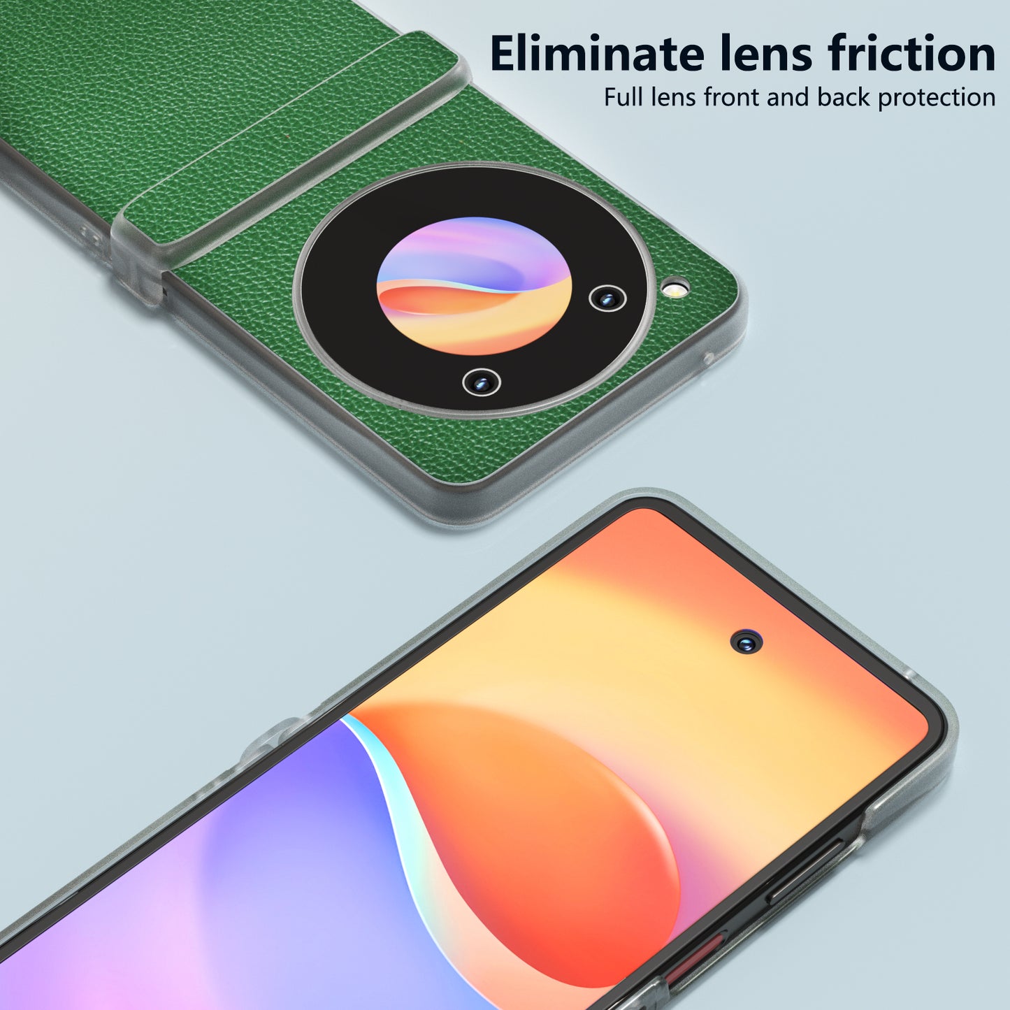 ABEEL For ZTE nubia Flip 5G / Libero Flip Case Matte Edge Cowhide Leather+PC Phone Cover - Green