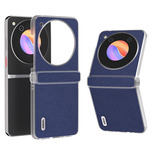 ABEEL For ZTE nubia Flip 5G / Libero Flip Case Matte Edge Cowhide Leather+PC Phone Cover - Blue