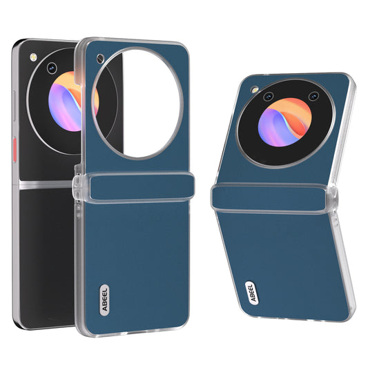 ABEEL For ZTE nubia Flip 5G / Libero Flip Case Cowhide Leather Soft Silk PC Phone Cover with Matte Edge - Blue