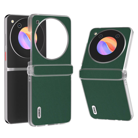 ABEEL For ZTE nubia Flip 5G / Libero Flip Case Cowhide Leather Soft Silk PC Phone Cover with Matte Edge - Green