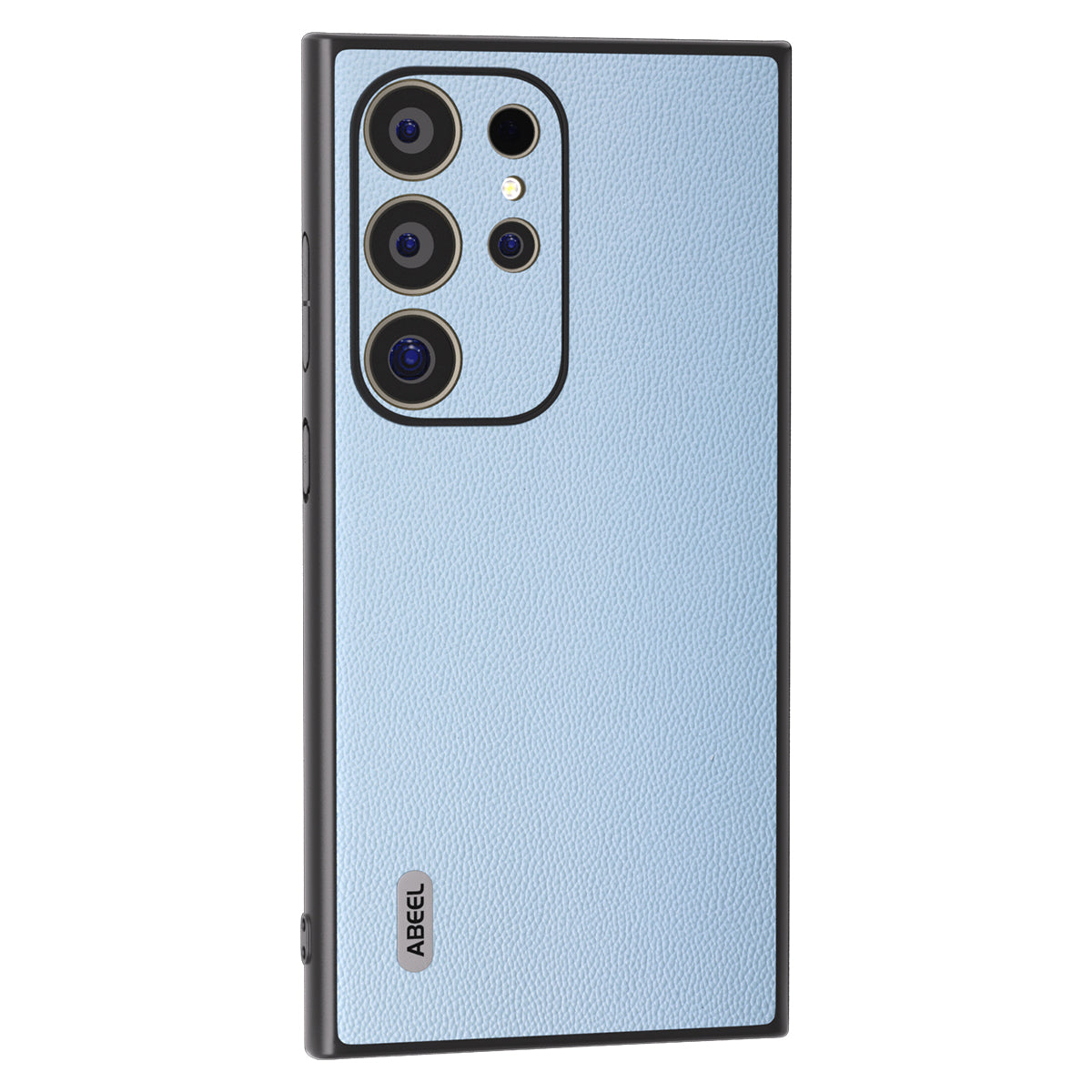 ABEEL For Samsung Galaxy S24 Ultra Phone Cover Bump Proof Genuine Cow Leather Classy Case - Sky Blue