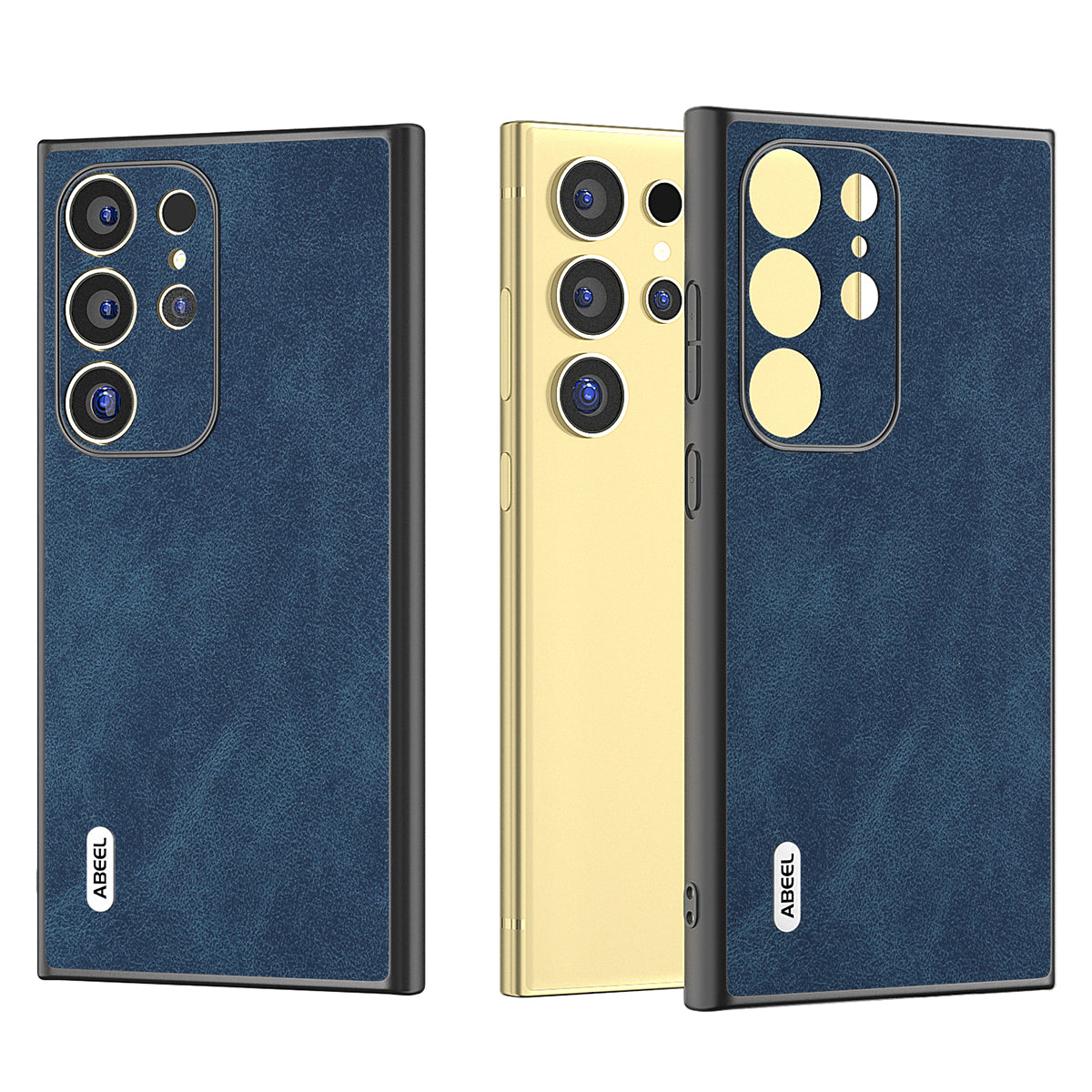 ABEEL For Samsung Galaxy S24 Ultra Case Slim Fit PU Leather+PC Phone Cover - Blue