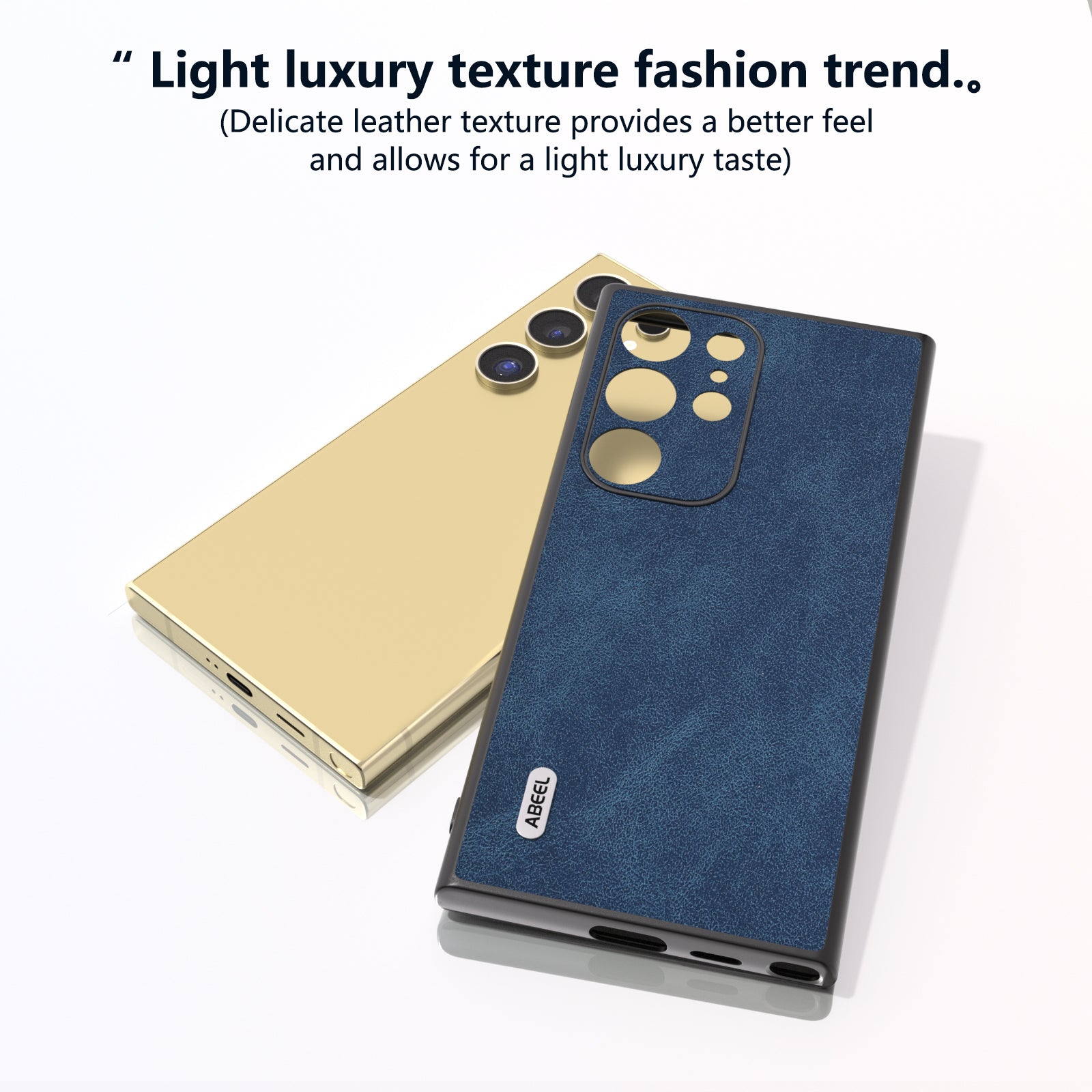 ABEEL For Samsung Galaxy S24 Ultra Case Slim Fit PU Leather+PC Phone Cover - Blue