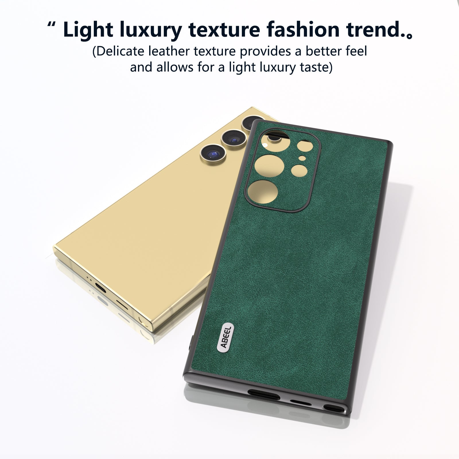 ABEEL For Samsung Galaxy S24 Ultra Case Slim Fit PU Leather+PC Phone Cover - Green