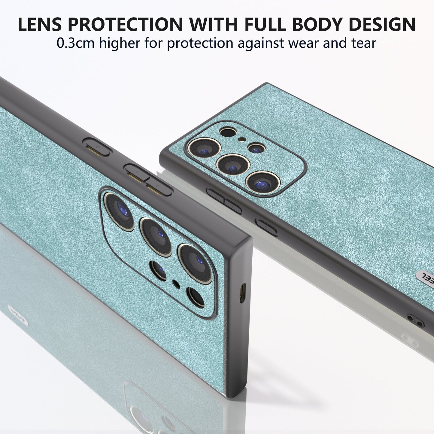 ABEEL For Samsung Galaxy S24 Ultra Case Slim Fit PU Leather+PC Phone Cover - Baby Blue