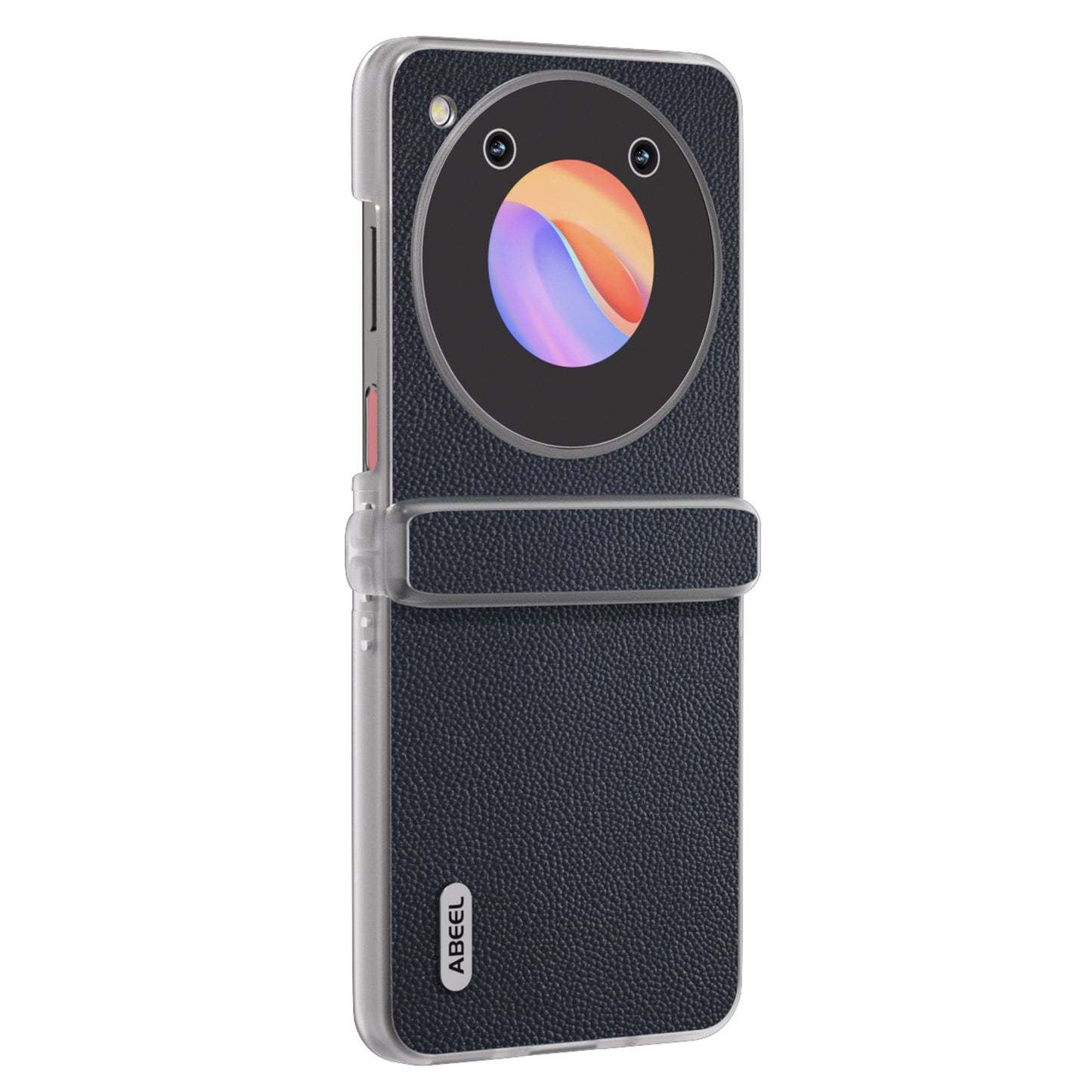 ABEEL For ZTE Libero Flip Case Clear Matte Edge Genuine Cow Leather+PC Phone Shell - Blue