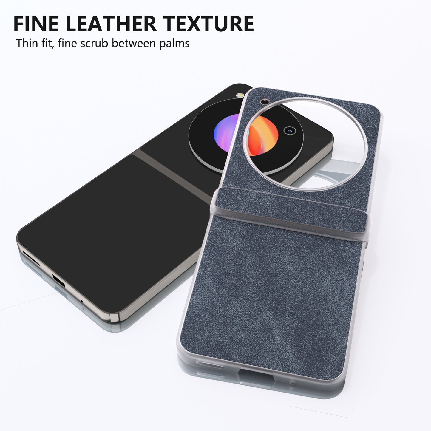 For ZTE Libero Flip Case PU Leather Coated PC Matte Edge Anti-slip Phone Cover - Blue