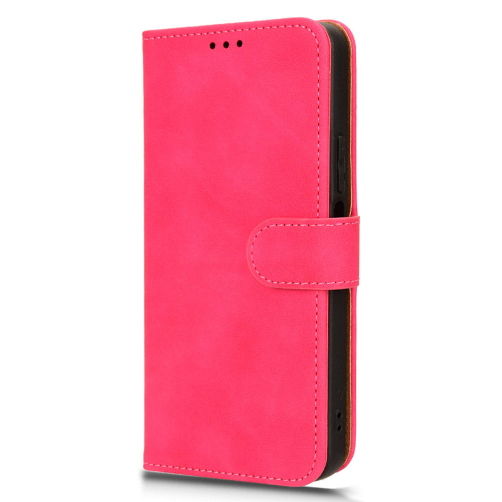 For Honor 90 Lite 5G / X50i 5G Case Skin Touch Feeling Leather Wallet Stand Phone Cover - Rose