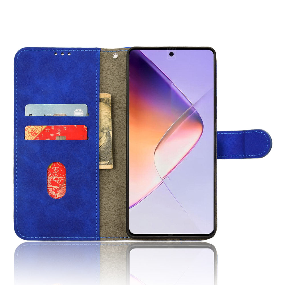 For Transsion Infinix Note 40 Case PU Leather Skin Touch Folding Stand Phone Cover - Blue