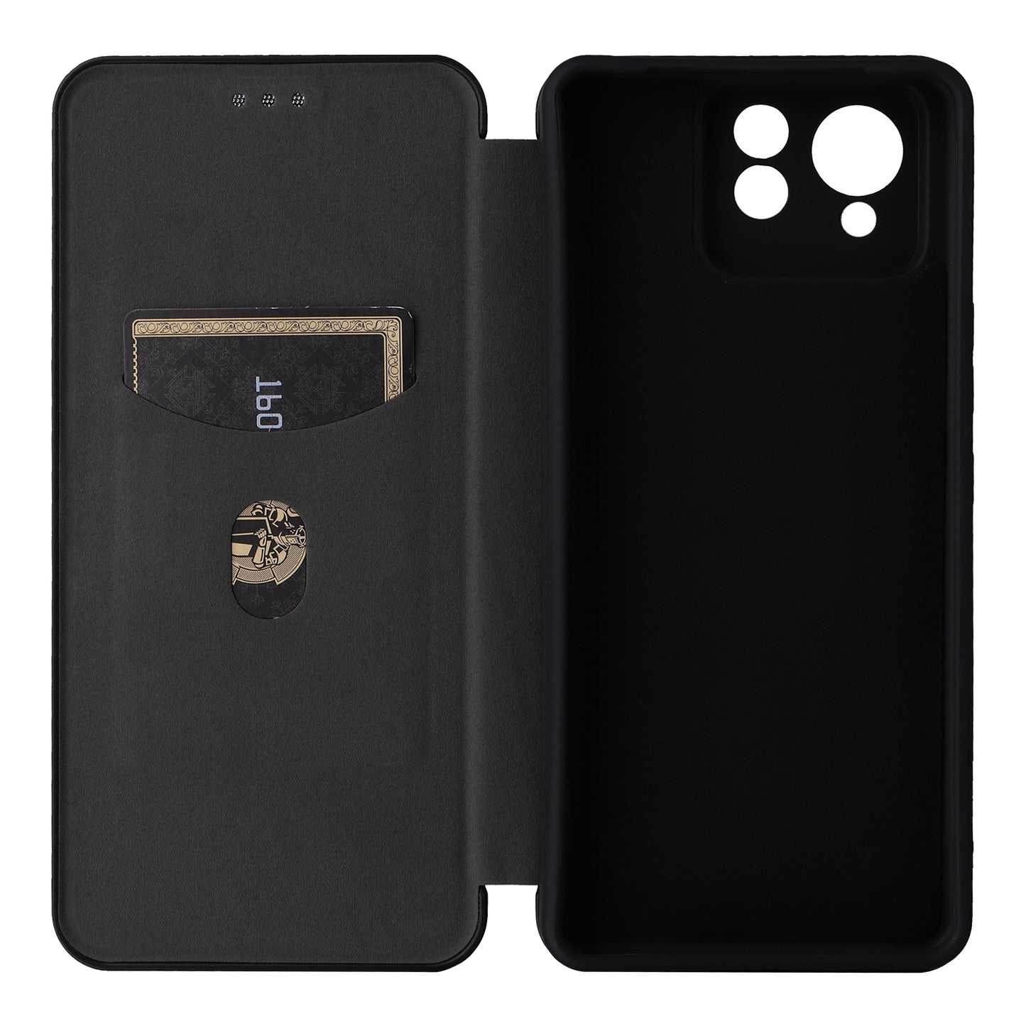 For Asus Zenfone 11 Ultra 5G Leather Case Carbon Fiber Texture Stand Magnetic Phone Cover - Black