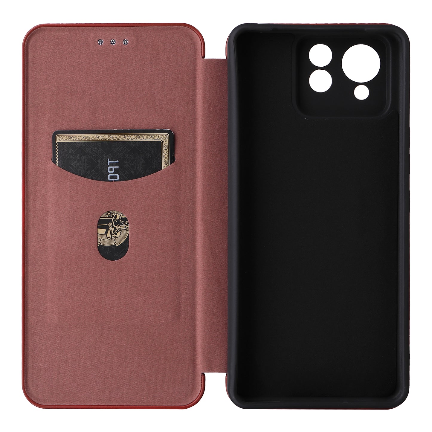 For Asus Zenfone 11 Ultra 5G Leather Case Carbon Fiber Texture Stand Magnetic Phone Cover - Brown