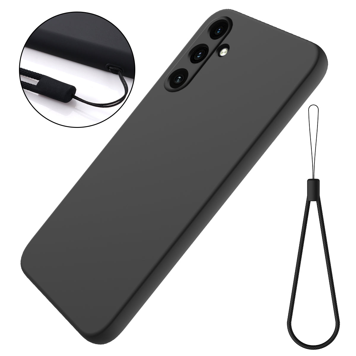 For Samsung Galaxy M55 5G Slim Case Soft Liquid Silicone Phone Cover - Black