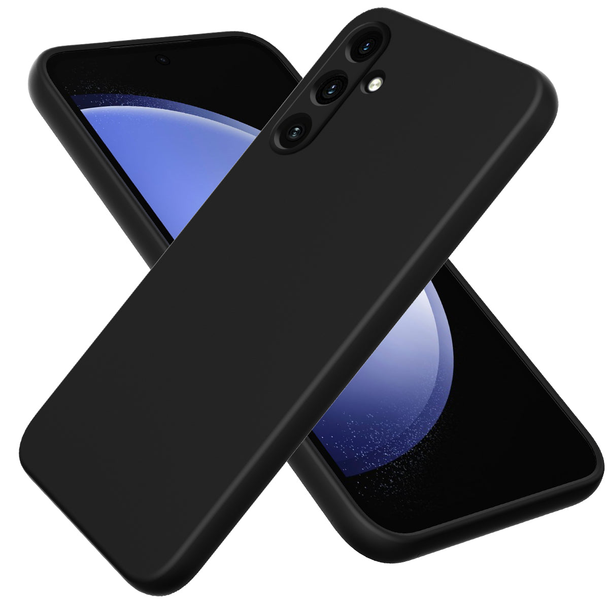 For Samsung Galaxy M55 5G Slim Case Soft Liquid Silicone Phone Cover - Black