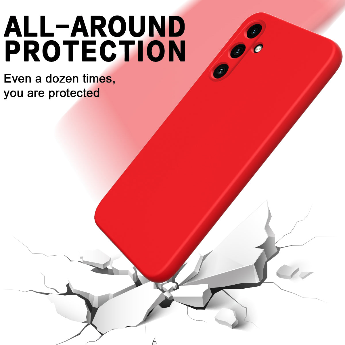 For Samsung Galaxy M55 5G Slim Case Soft Liquid Silicone Phone Cover - Red
