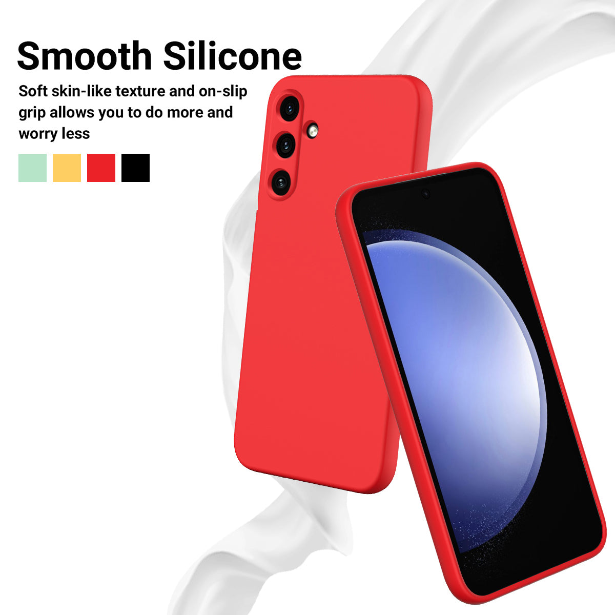 For Samsung Galaxy M55 5G Slim Case Soft Liquid Silicone Phone Cover - Red