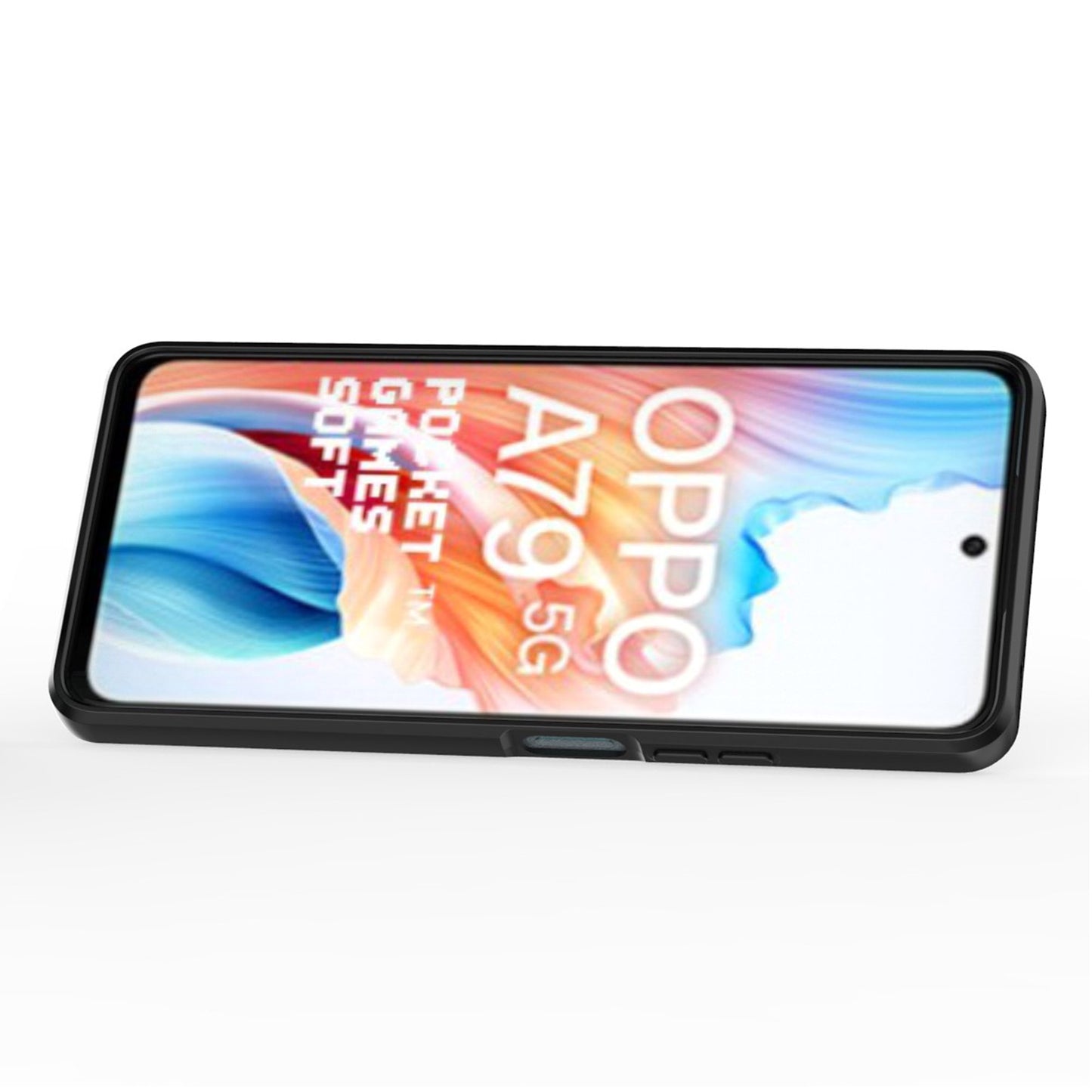 For Oppo A79 5G / A2 5G Case Camera Protection PC+TPU Phone Cover with Ring Kickstand - Green