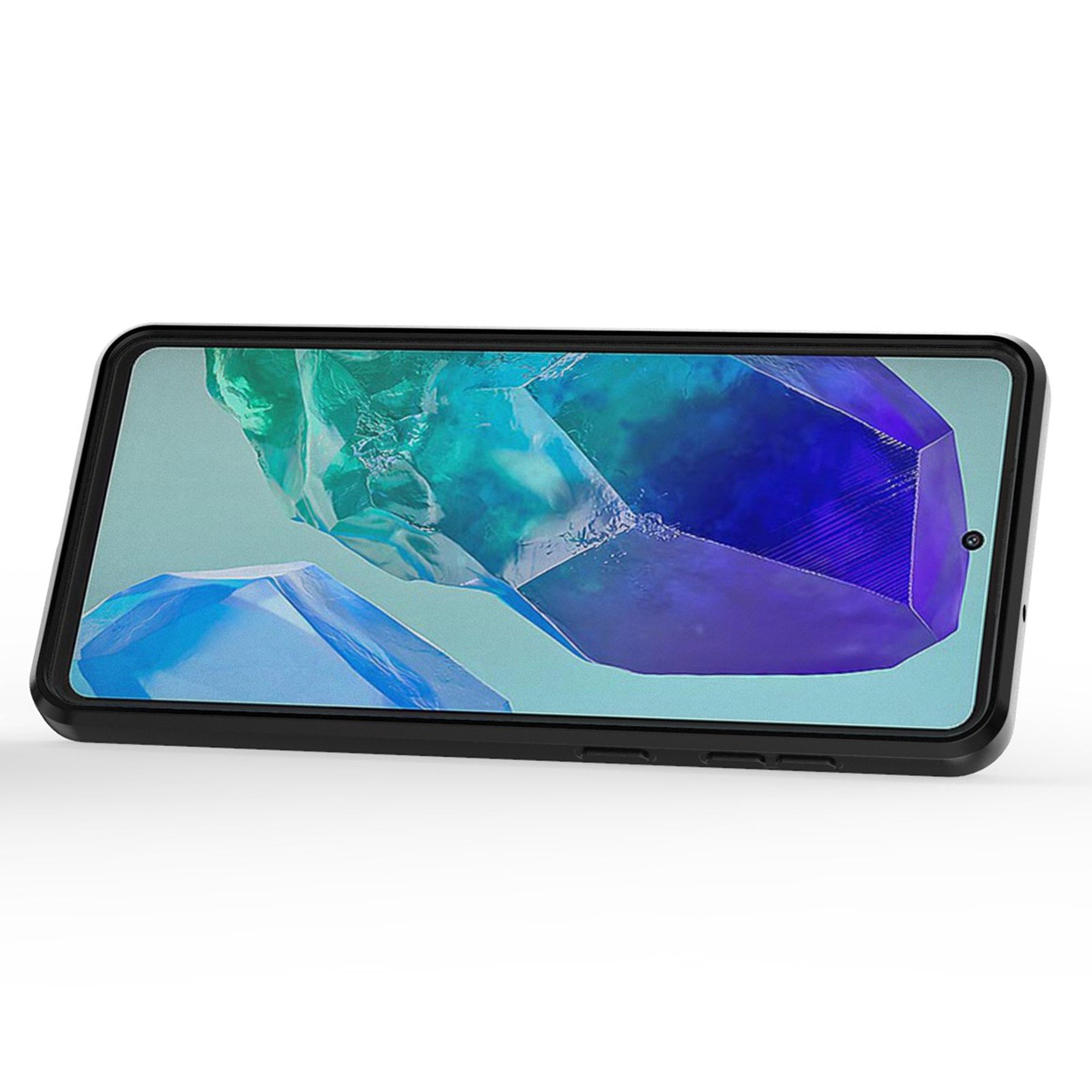 For Samsung Galaxy M55 5G Case PC+TPU Phone Protector with Slide Camera Cover - Grey