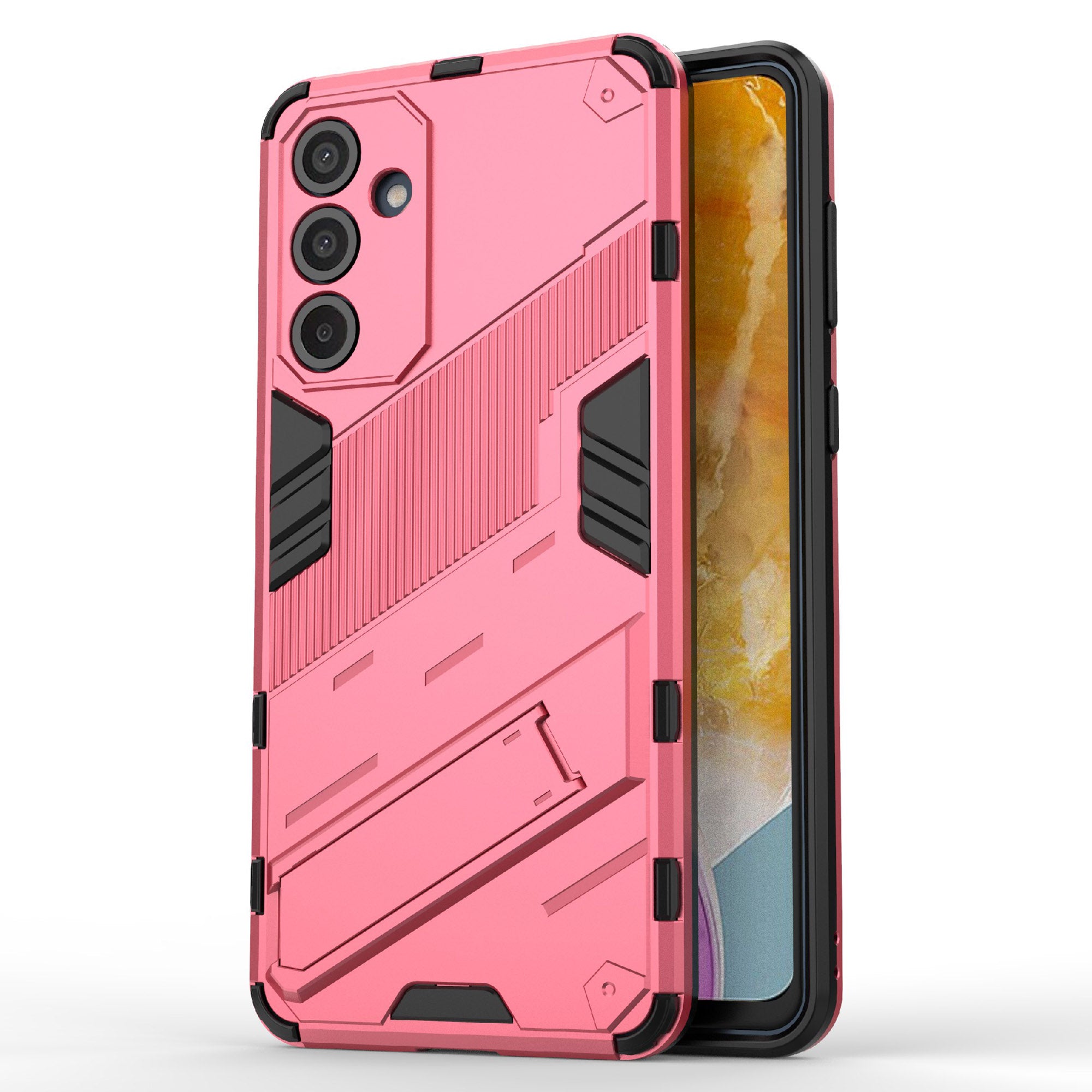 For Samsung Galaxy M55 5G Case Kickstand Protective PC+TPU Phone Cover - Rose