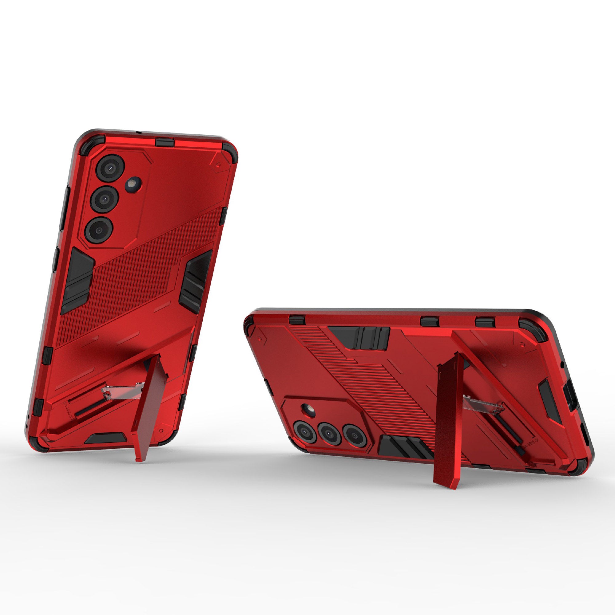 For Samsung Galaxy M55 5G Case Kickstand Protective PC+TPU Phone Cover - Red