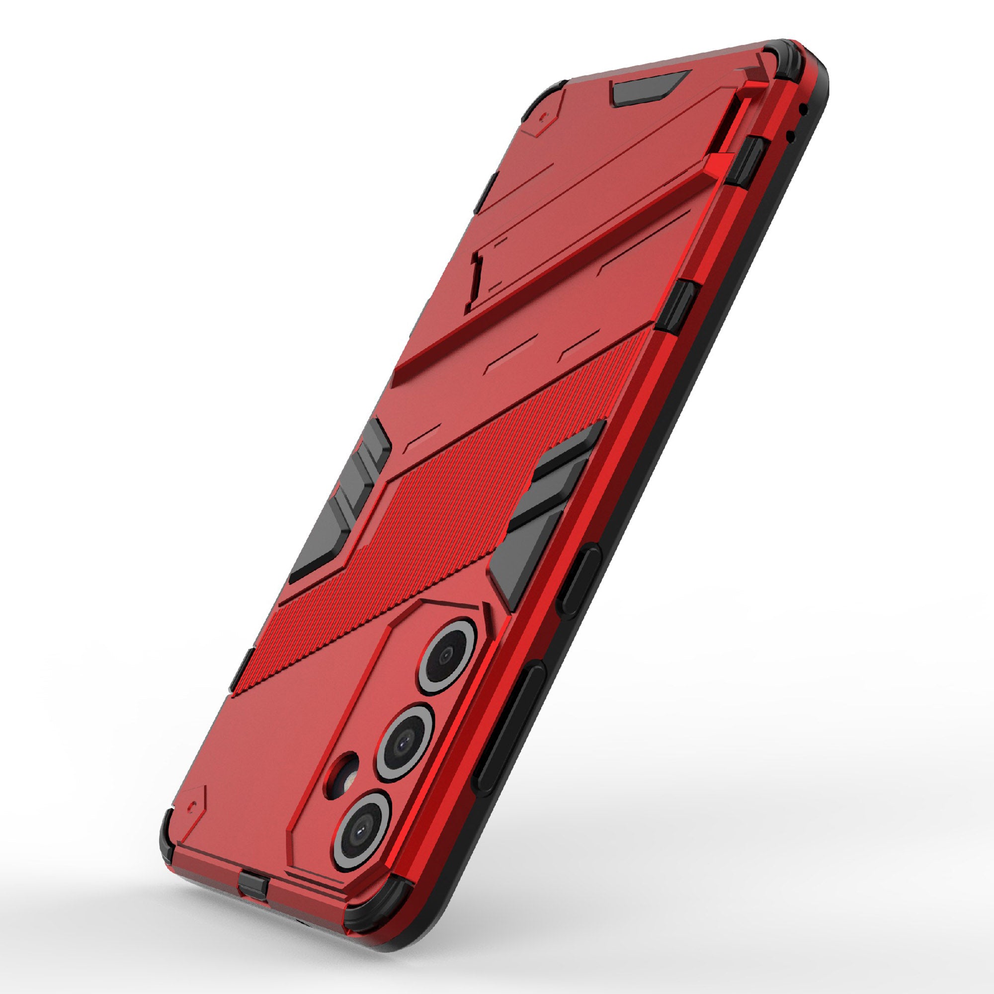 For Samsung Galaxy M55 5G Case Kickstand Protective PC+TPU Phone Cover - Red